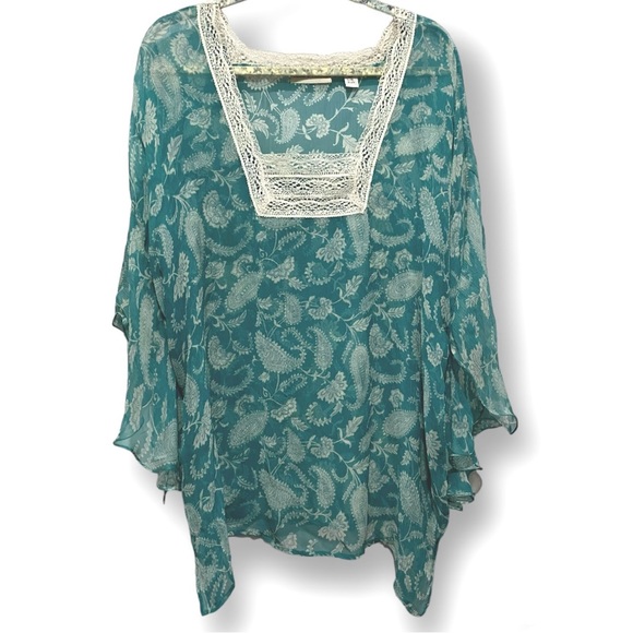 Lord & Taylor Tops Lord Taylor Semisheer Aqua Tunic Size L Xl Silk